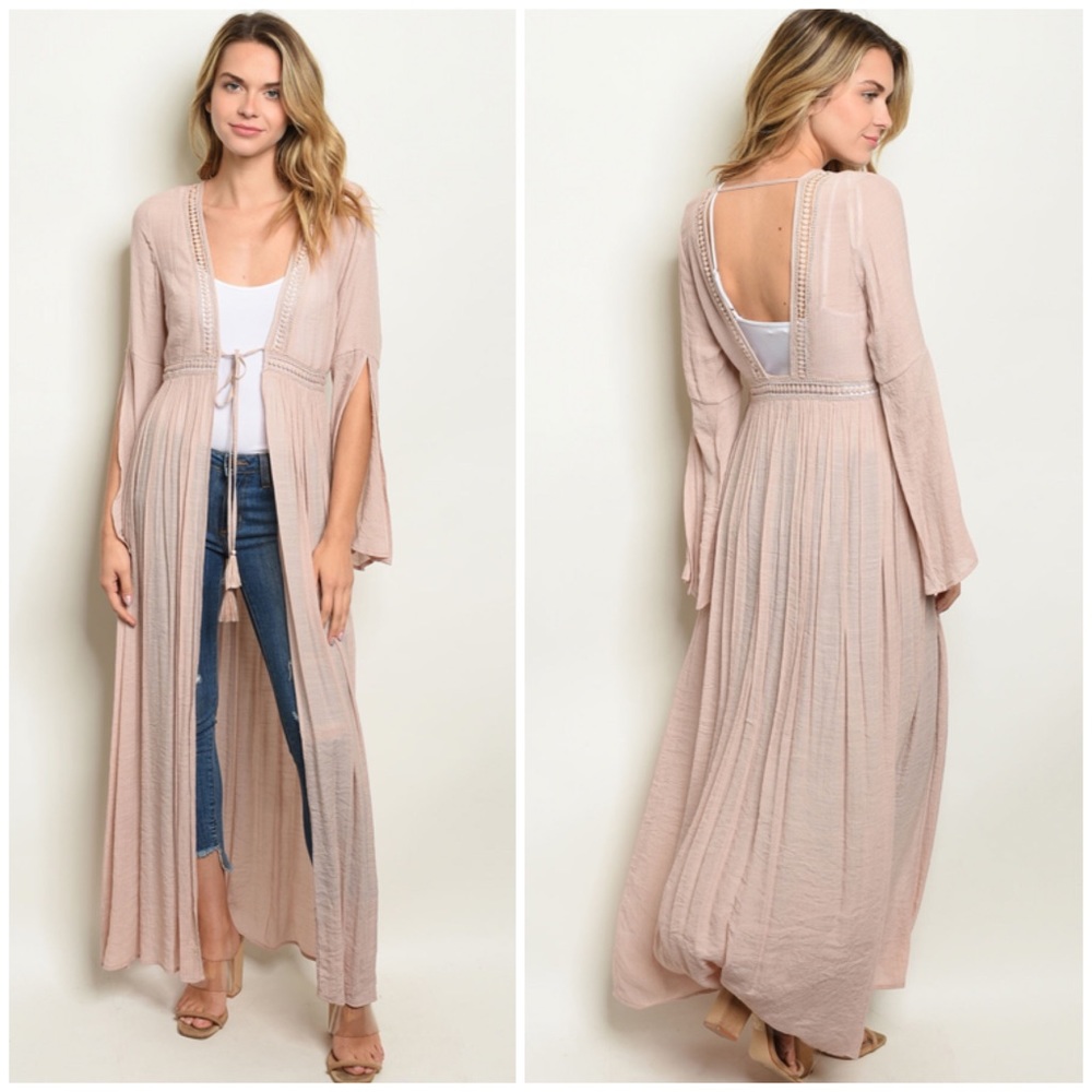 ☀️BLUSH CROCHET KIMONO